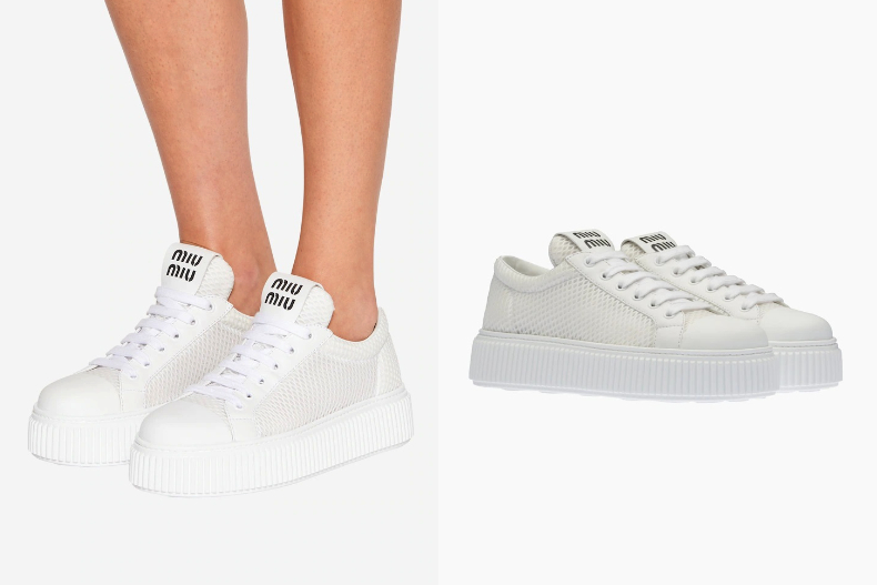 ▲MIU MIU 網布厚底運動鞋，NT.30,500