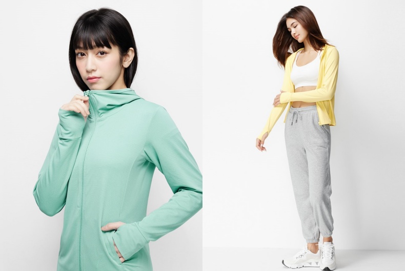 ▲lativ 吸排抗UV網眼立領外套 NT.399