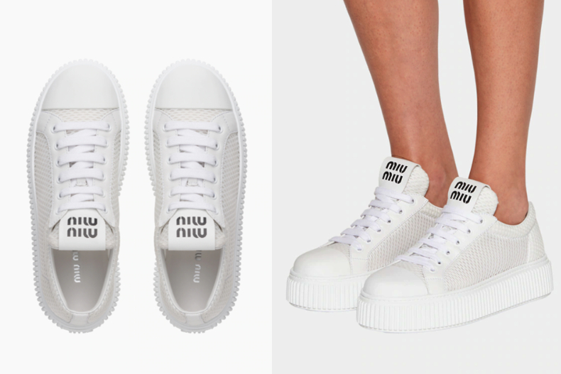 ▲MIU MIU網布厚底運動鞋，NT.35,000