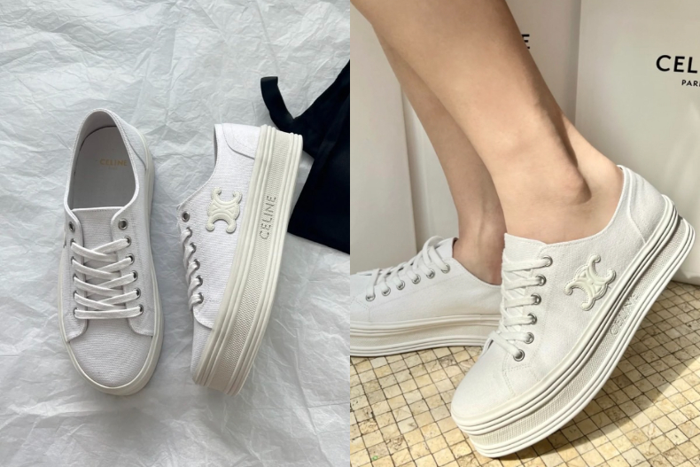 ▲CELINE 帆布及小牛皮JANE低筒繫帶運動鞋，NT.22,500