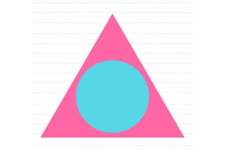 ▲圓畫在三角形內