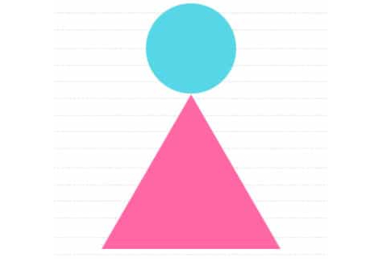 ▲圓畫在三角形頂部