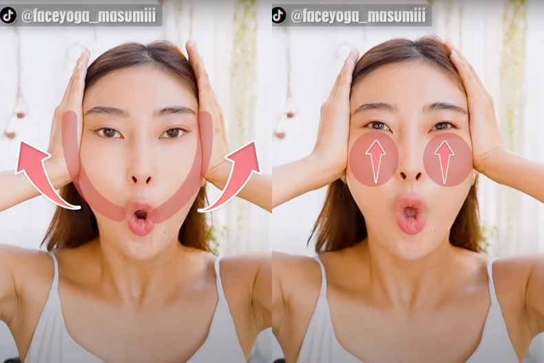 ▲抬起眼部和臉頰肌肉