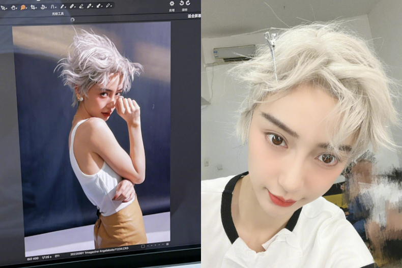 ▲Angelababy換上銀短髮