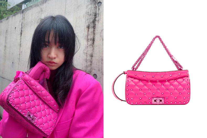 VALENTINO ROCKSTUD SPIKE CALFSKIN SHOULDER BAG，NT.96,500
