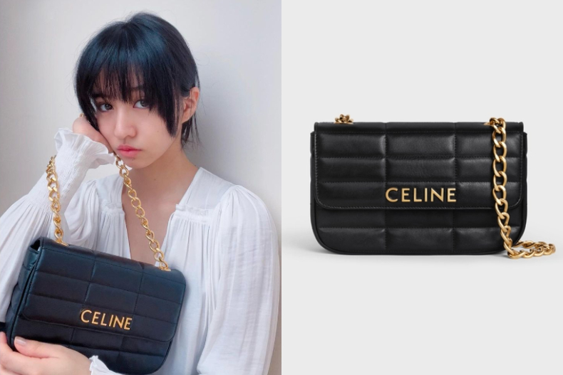 CELINE MATELASSÉ MONOCHROME衍縫鍊條肩背包，NT.125,000