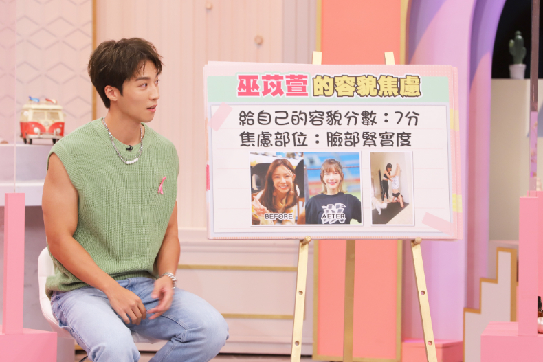 ▲巫苡萱的容貌焦慮部位在『臉部緊實度』