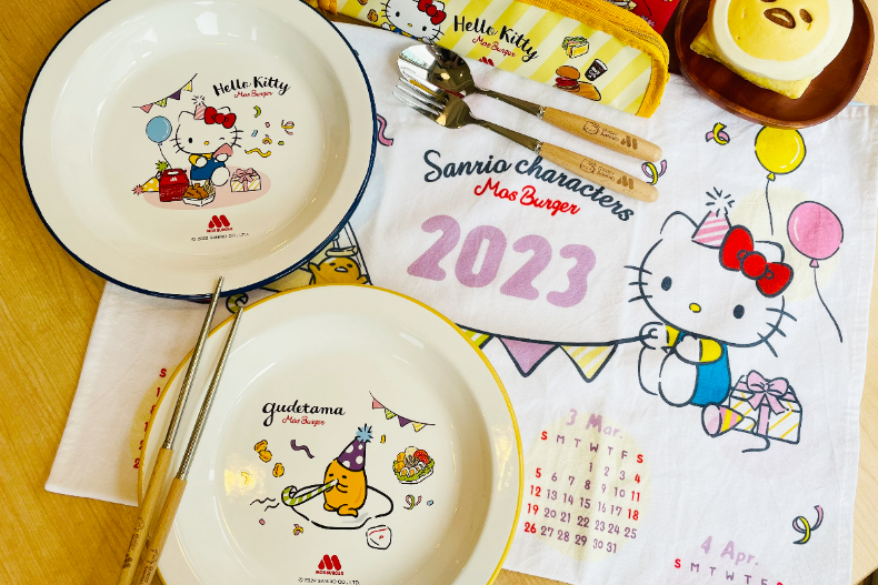 摩斯Ｘ三麗鷗可愛來襲：史上最療癒「蛋黃哥漢堡」、Hello Kitty杯盤、年曆一次看