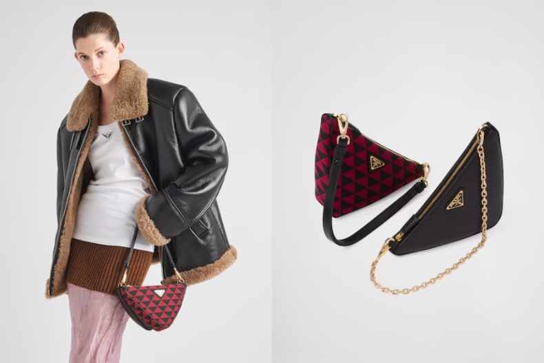 ▲PRADA Symbole皮革及布質迷你手袋，NT.98,000