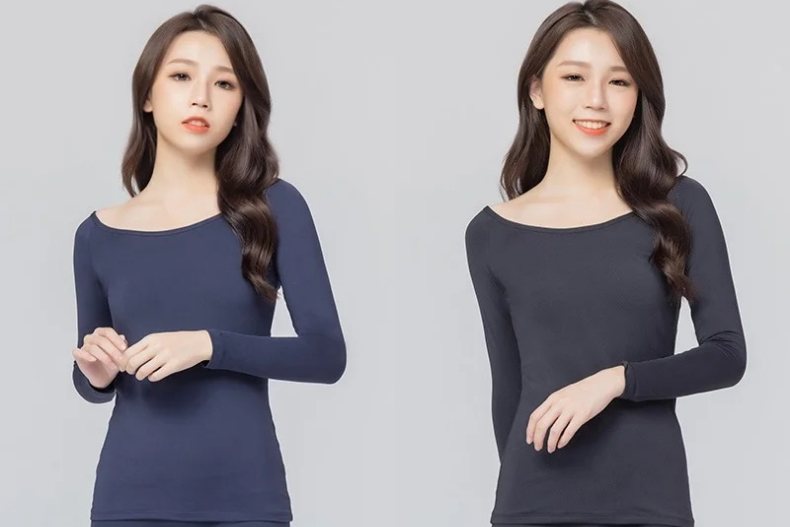 ▲WIWI MIT溫灸刷毛大U領短版發熱衣，NT.699