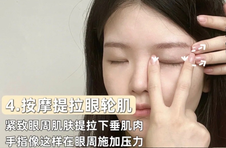 ▲按摩提拉眼輪肌