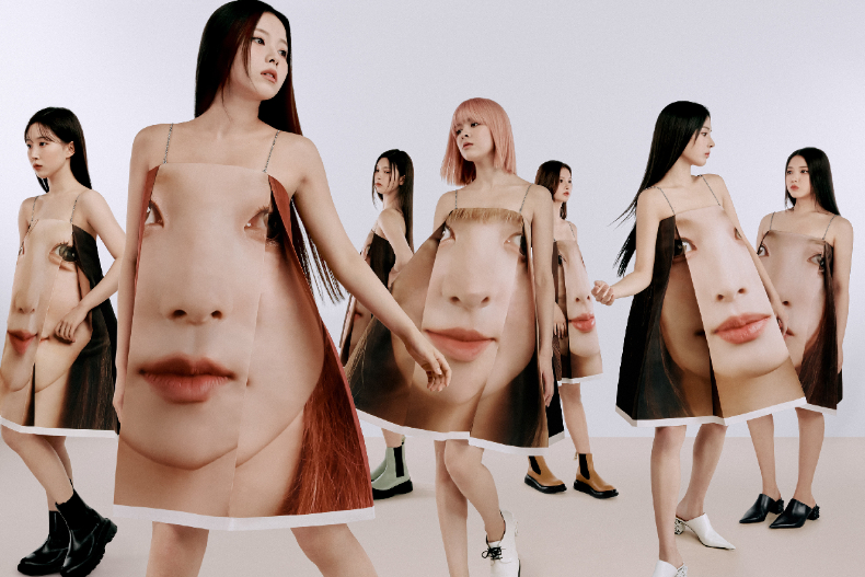 ▲LOEWE樣貌印花裙