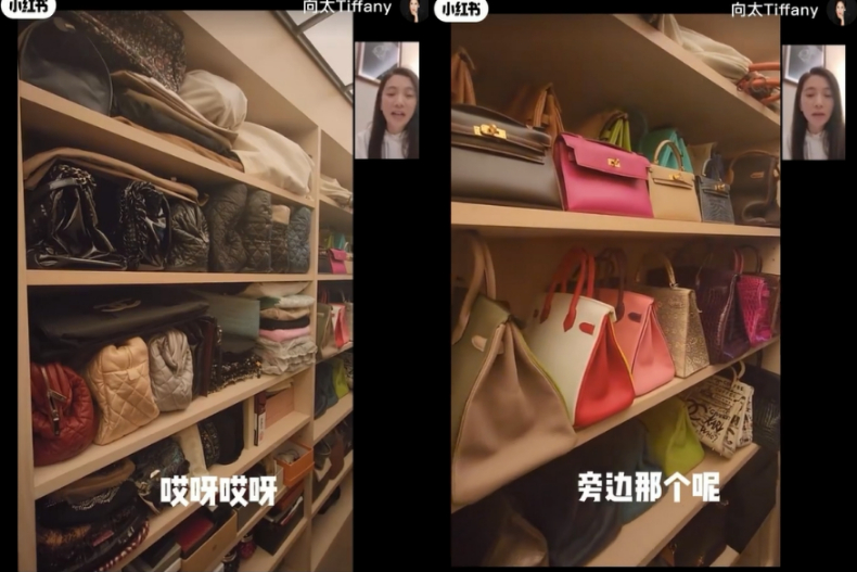 珍藏品級「精品包」曝光！向太嗨曬「滿牆愛馬仕包」，霸氣喊話袁詠儀：你挑一個