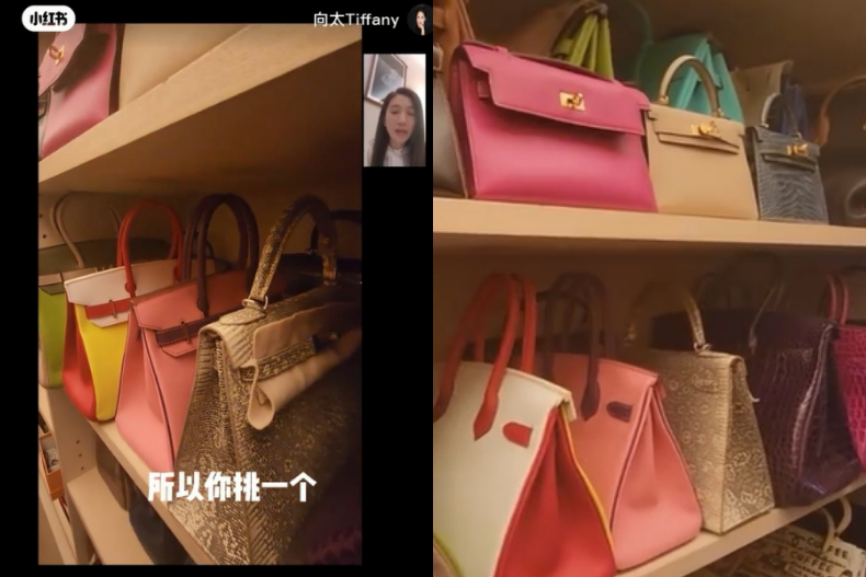 珍藏品級「精品包」曝光！向太嗨曬「滿牆愛馬仕包」，霸氣喊話袁詠儀：你挑一個