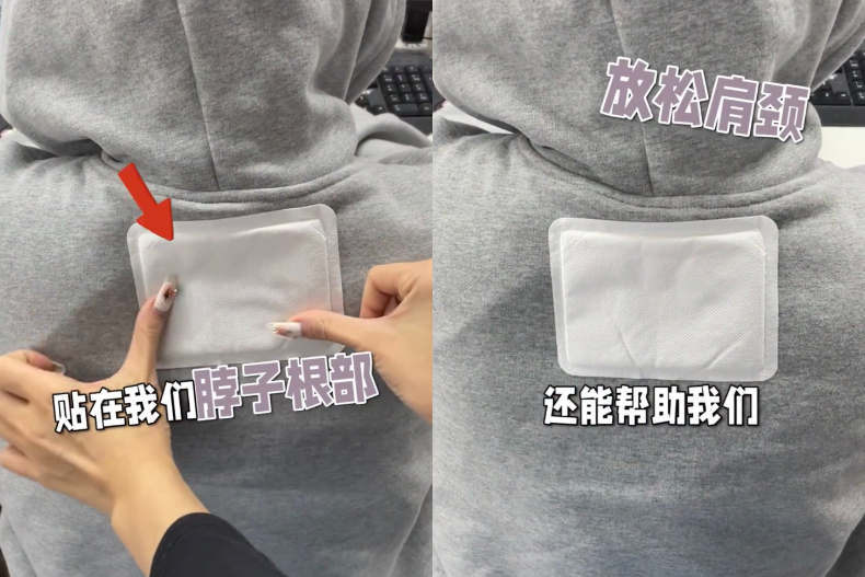 ▲貼後頸午休趴睡不著涼