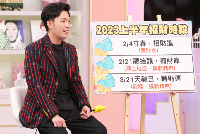 ▲湯鎮瑋老師分享2023上半年招財時段