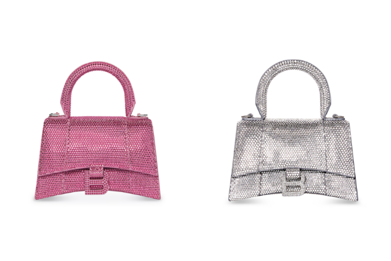 ▲BALENCIAGA HOURGLASS XS HANDBAG WITH RHINESTONES，NT.206,900