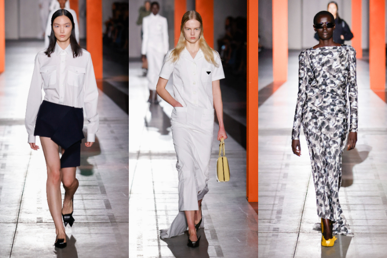 制服X晚裝、婚紗成了日常服飾！PRADA 2023 秋冬女裝時裝秀：TAKING CARE