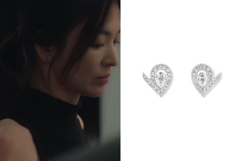 ▲Chaumet Joséphine Aigrette 18K白金耳環，NT.363,000