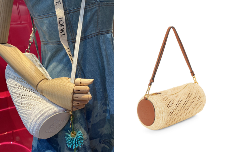▲LOEWE 酒椰纖維拼小牛皮手鍊包,NT.38,000