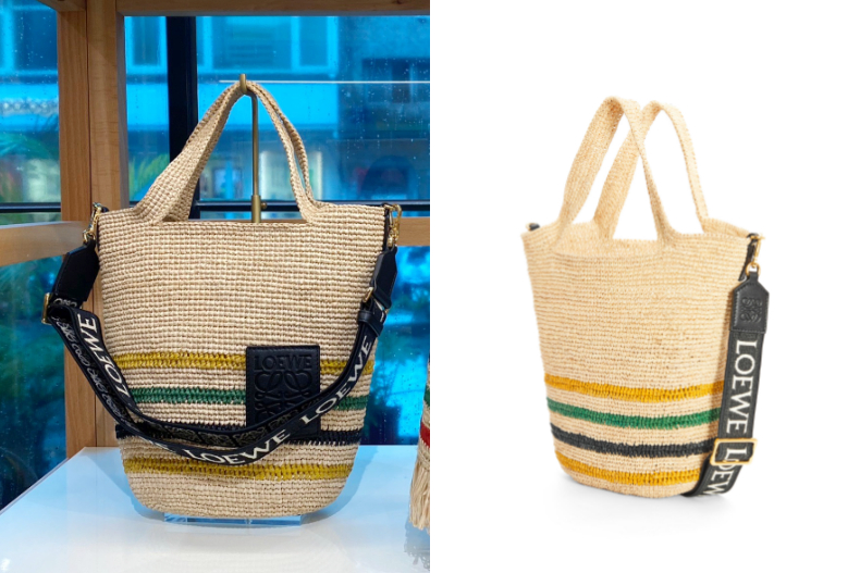 FotoJet (3) - FotoJet (3).jpg ▲LOEWE 迷你條紋酒椰纖維拼小牛皮 Slit 手提包,NT.47,000