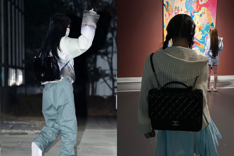 ▲Jennie、歐陽娣娣揹同款香奈兒後背包