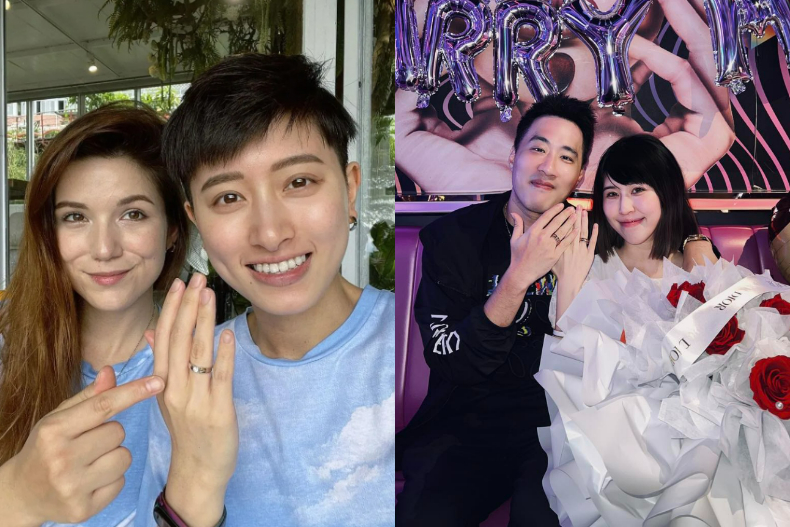 ▲余祥銓求婚、鄭靚歆被求婚成功