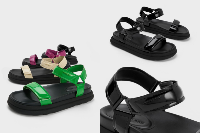 ▲CHARLES & KEITH 漆面運動風涼鞋，NT.1,990