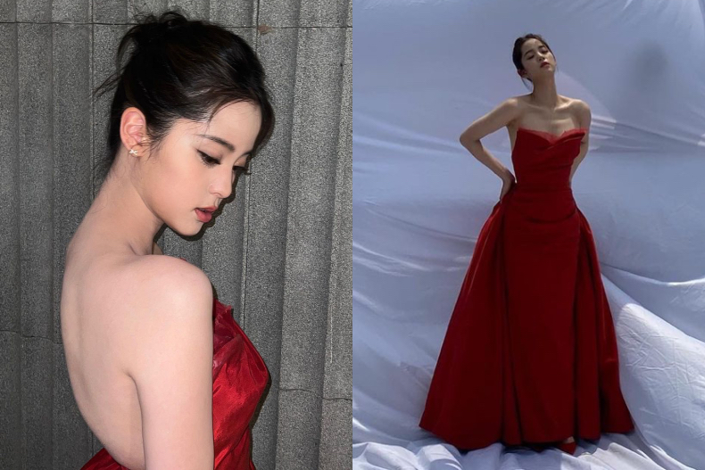 11 - 11.jpg 歐陽娜娜「大紅低胸禮服」女人味爆棚!白皙「美背+鎖骨」太誘人,22歲成各大品牌時尚寵兒
