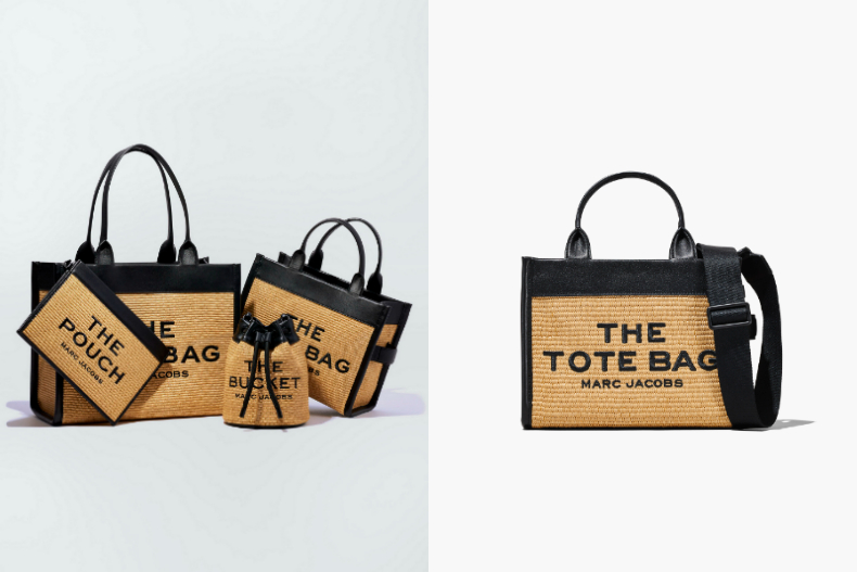 Marc Jacobs 草編The Tote Bag 托特包(大)，NT.29,900；中，NT.25,900.；小，NT.23,900