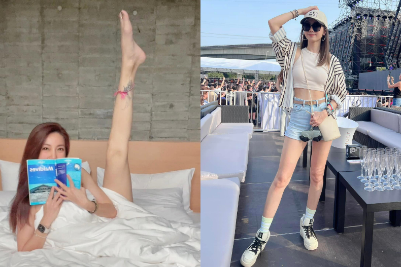 坐著翹腳就能瘦腿！45歲林韋君從小練田徑卻擁逆天美腿，親授2招按摩秘訣