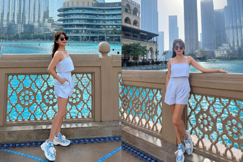 佩甄甜摟老公大放閃！細肩帶小黑裙辣秀「隱藏版好身材」，私服穿搭3招超顯年輕