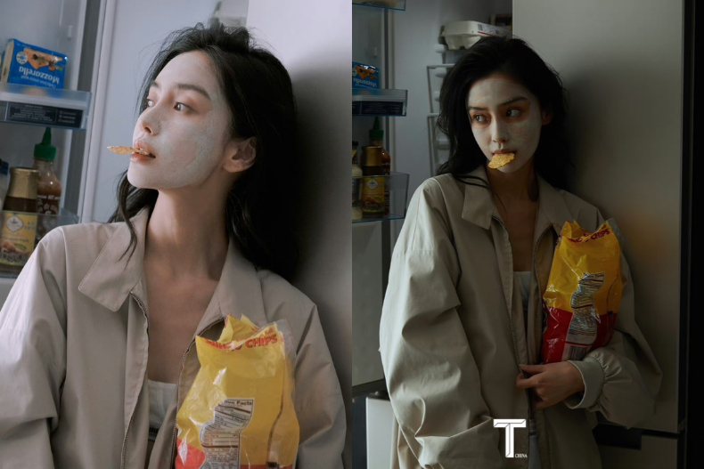 從頭到腳都被放大檢視！Angelababy穿「MIU MIU內衣」拍雜誌，竟遭網友嫌腳趾頭髒