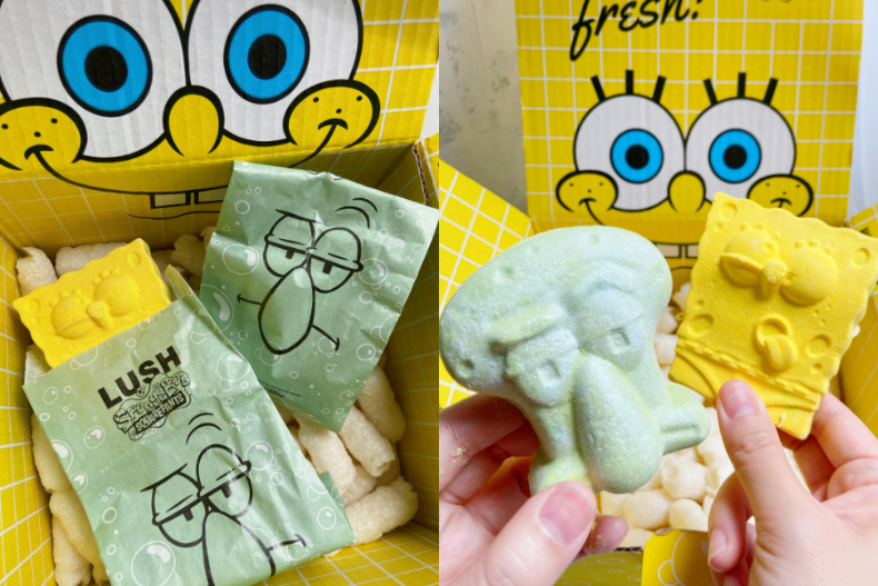 LUSHx海綿寶寶聯名可愛炸裂！要來份美味蟹堡嗎？一次收齊汽泡彈、泡泡浴芭
