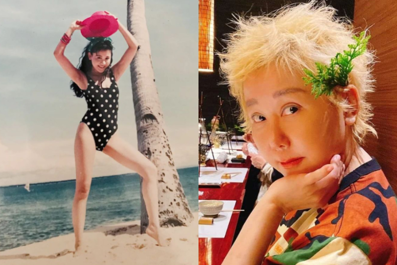 藍心湄接棒陳美鳳辣曬「泳裝照」！20年前「圓點開岔泳裝」依舊時尚，林心如不忍質問：想逼死誰