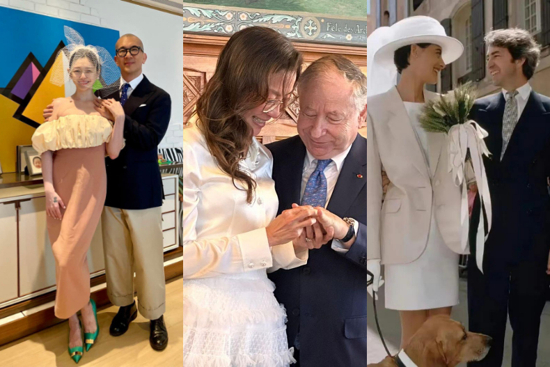 白紗不一定只有大澎裙!盤點6位女明星「非典型婚紗」,簡約更顯獨特!
