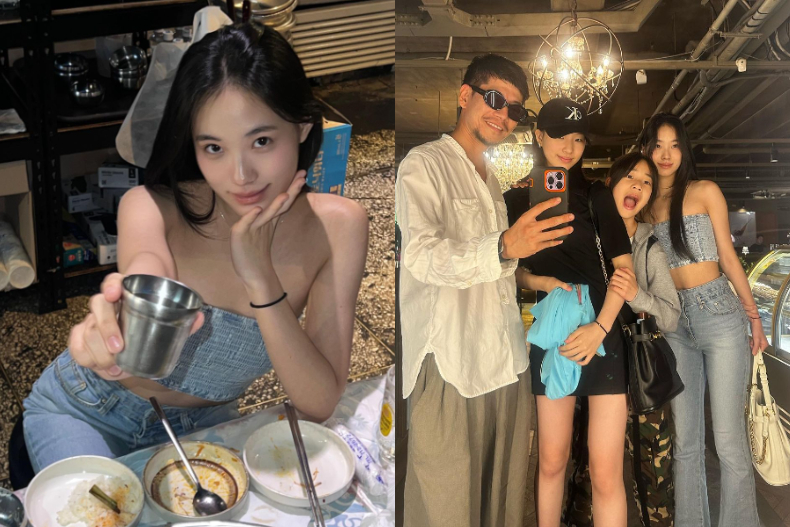 姐妹PK比辣！Lily、Elly同曬「廁所時尚照」，牛仔平口vs․下身失蹤看不出15、17歲