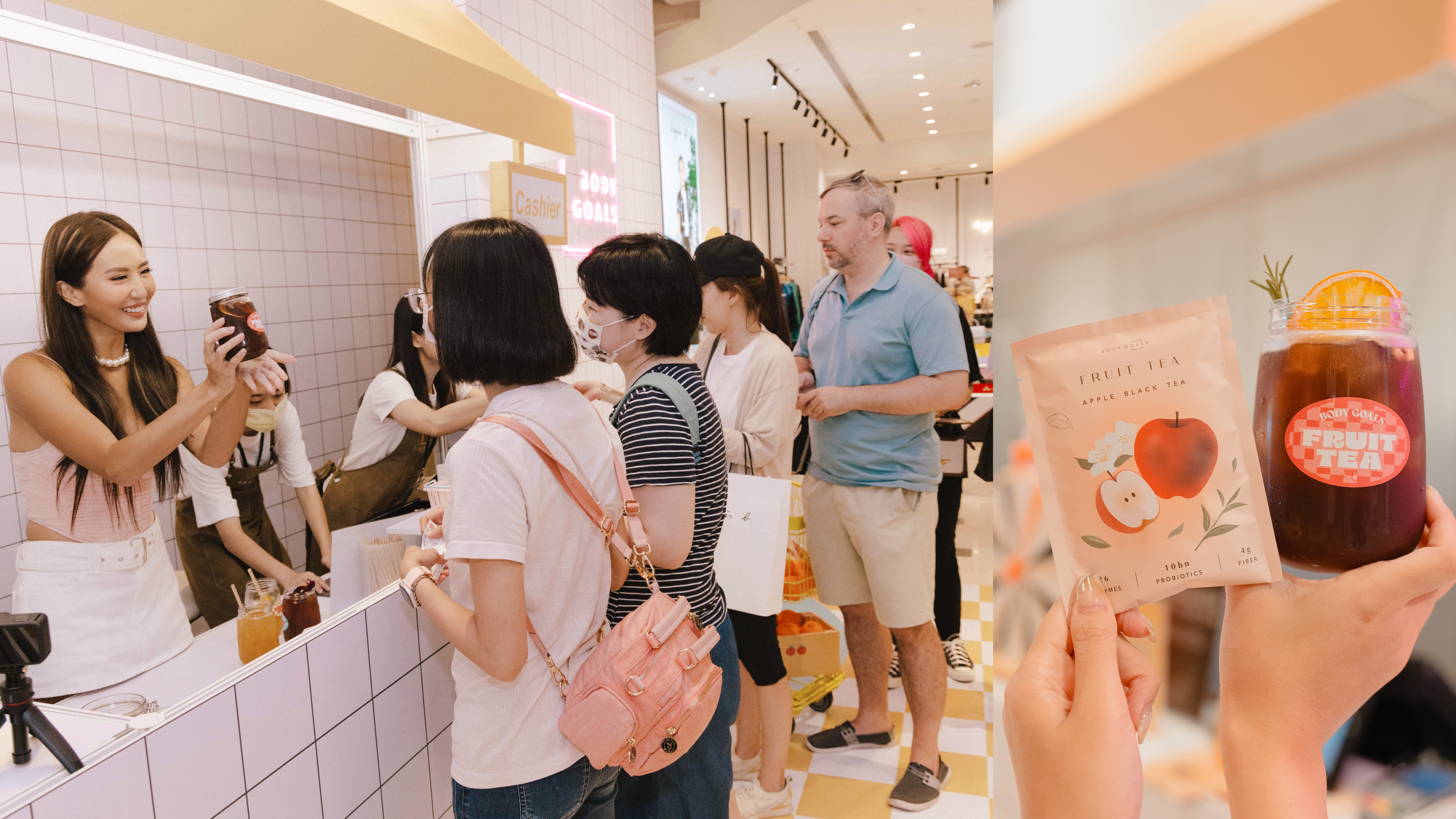薔薔一日店長太嗨！粉絲擠爆快閃現場，最愛Body Goals「高酵輕孅水果茶」