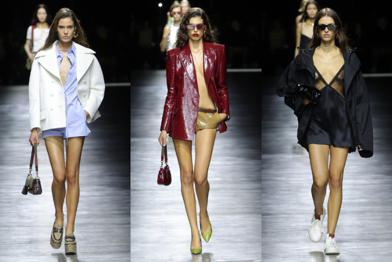 【直擊】GUCCI 2024春夏秀卡是「紅包」？新總監擁抱極簡風，米蘭大雨讓場外自成伸展台
