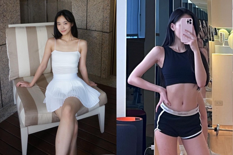 16歲Lily挑戰「美式校園」穿搭！純慾風「包臀裙＋黑絲」引人遐想，九頭身驚人比例曝光