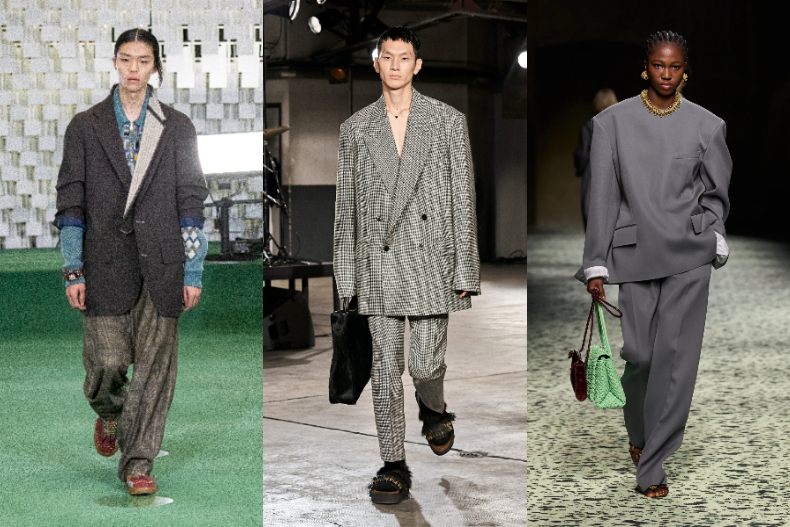 ▲(由左至右) KOLOR,Dries Van Noten,  Bottega Veneta