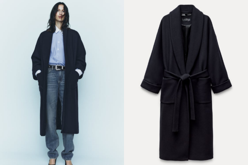 ▲秋冬保暖外套推薦：ZARA ZW COLLECTION 開衩 MANTECO 羊毛大衣