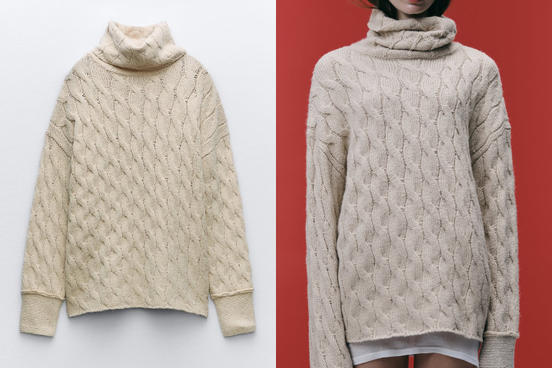 ZARA秋冬新品麻花針織衫