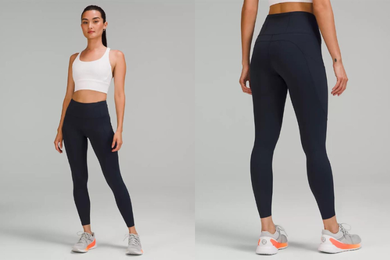 lululemon特價單品Fast and Free 女士運動高腰緊身褲 25”