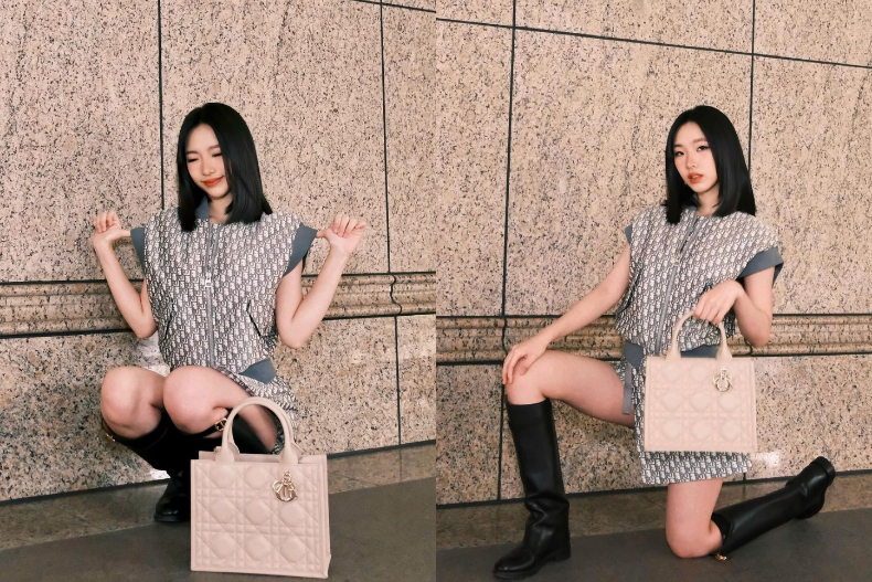 小S大女兒Elly許曦文揹DIOR BOOK TOTE肩帶全皮款