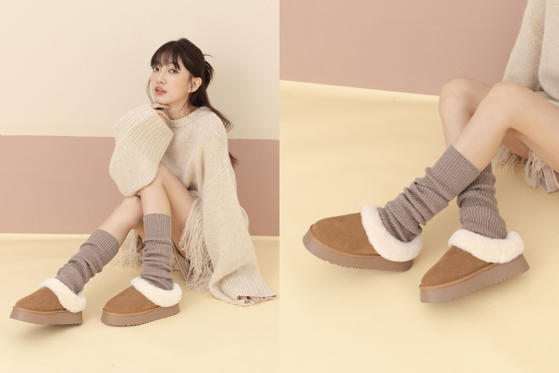 FotoJet - 2024-01-10T154947.017 - FotoJet - 2024-01-10T154947.017.jpg UGG平替款5.Grace Gift牛麂皮圓頭穆勒毛毛拖鞋