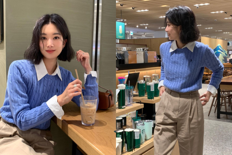 巨顯瘦！針織毛衣4招穿出減齡感，V領剪裁加上這單品時髦度一次提升