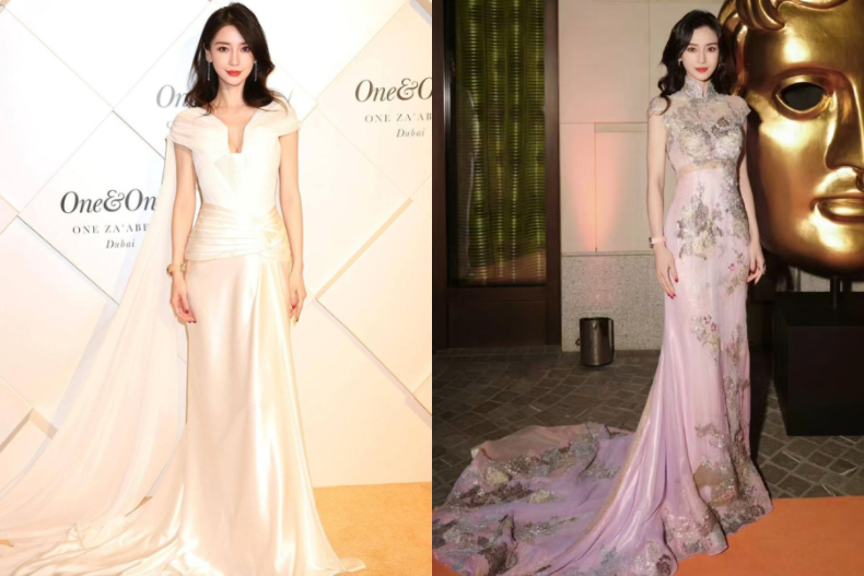 Angelababy開工連2場活動拼復出!全球首穿「這套」絕美亮相,操刀設計師9字力挺