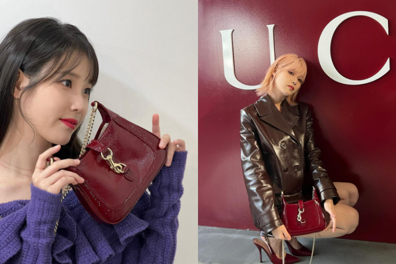 IU魅力無法擋！女神私下愛揹「GUCCI包包」特搜，全新「酒紅色賈姬包」放下手機沒問題～