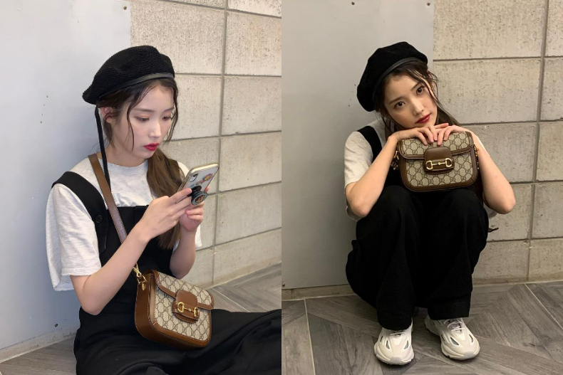 IU魅力無法擋！女神私下愛揹「GUCCI包包」特搜，全新「酒紅色賈姬包」放下手機沒問題～